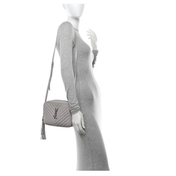 Yves Saint Laurent Gray Quilted Crossbody Bag with Tassel - Picture 4 of 9